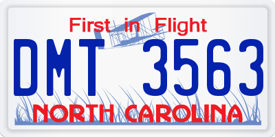 NC license plate DMT3563