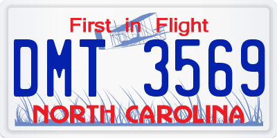 NC license plate DMT3569