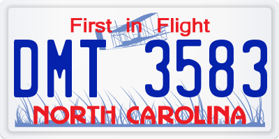 NC license plate DMT3583