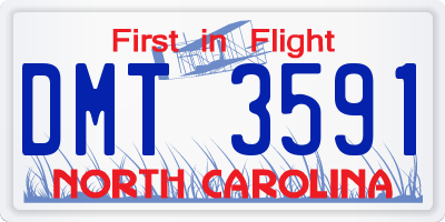 NC license plate DMT3591