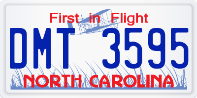 NC license plate DMT3595