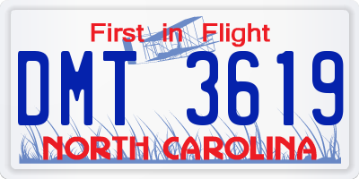 NC license plate DMT3619