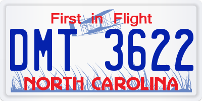 NC license plate DMT3622