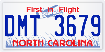 NC license plate DMT3679