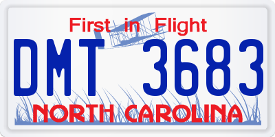 NC license plate DMT3683