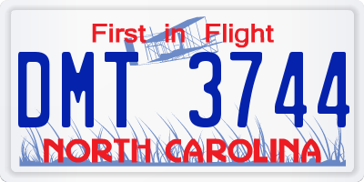 NC license plate DMT3744