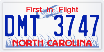 NC license plate DMT3747