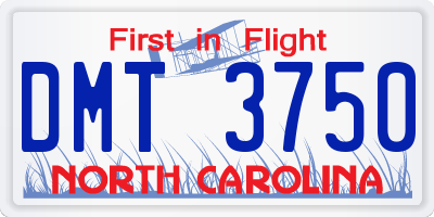 NC license plate DMT3750