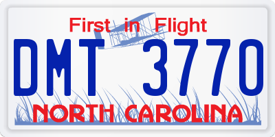NC license plate DMT3770