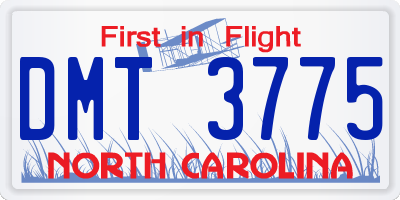 NC license plate DMT3775