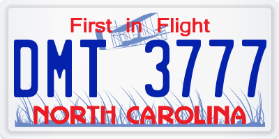 NC license plate DMT3777