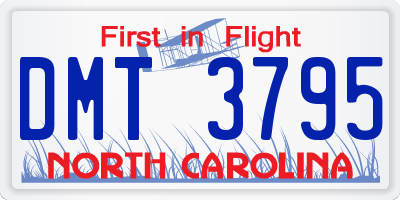 NC license plate DMT3795