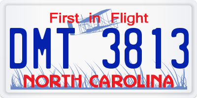 NC license plate DMT3813