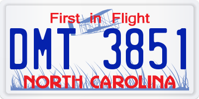 NC license plate DMT3851