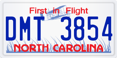 NC license plate DMT3854