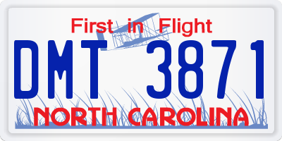 NC license plate DMT3871