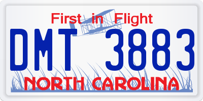 NC license plate DMT3883