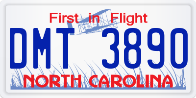 NC license plate DMT3890