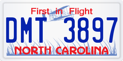 NC license plate DMT3897