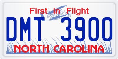 NC license plate DMT3900