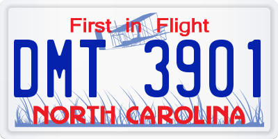 NC license plate DMT3901