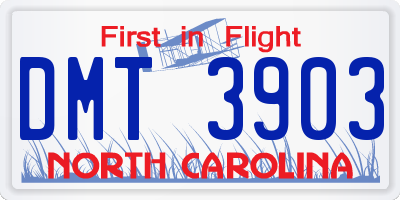 NC license plate DMT3903