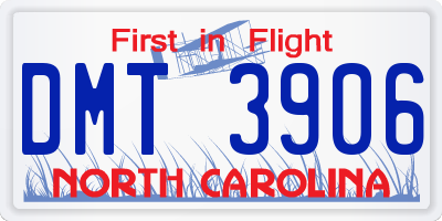 NC license plate DMT3906