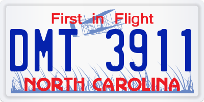 NC license plate DMT3911