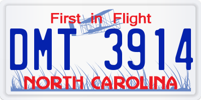 NC license plate DMT3914