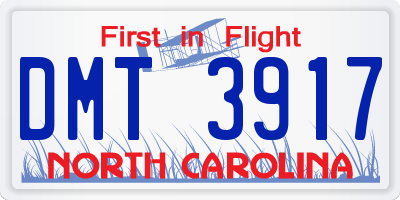 NC license plate DMT3917