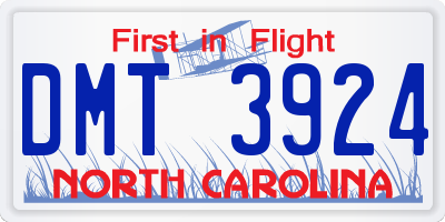 NC license plate DMT3924