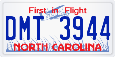 NC license plate DMT3944