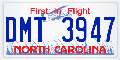 NC license plate DMT3947