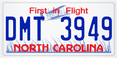 NC license plate DMT3949