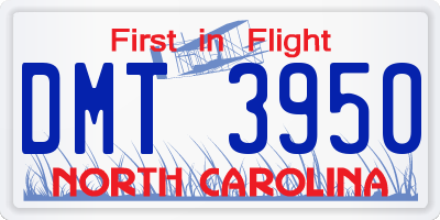 NC license plate DMT3950