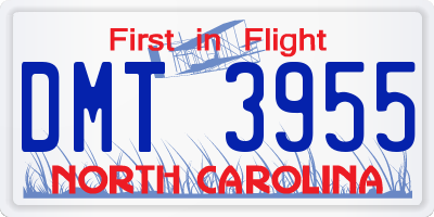 NC license plate DMT3955