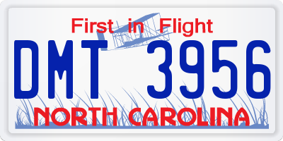 NC license plate DMT3956