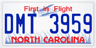 NC license plate DMT3959