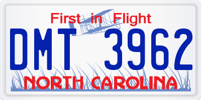 NC license plate DMT3962