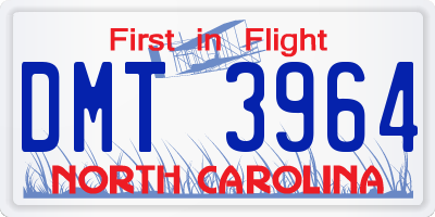 NC license plate DMT3964