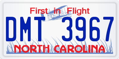 NC license plate DMT3967