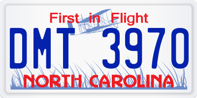 NC license plate DMT3970