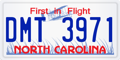 NC license plate DMT3971