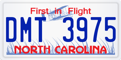 NC license plate DMT3975