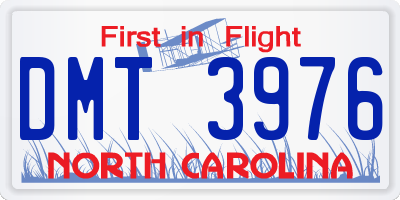 NC license plate DMT3976