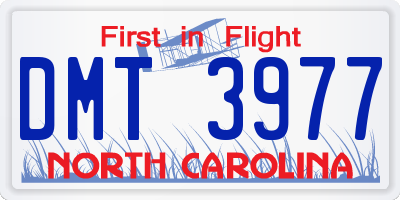 NC license plate DMT3977