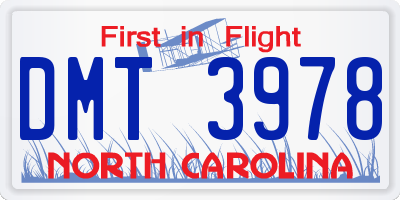 NC license plate DMT3978