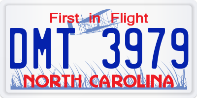 NC license plate DMT3979