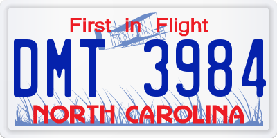 NC license plate DMT3984