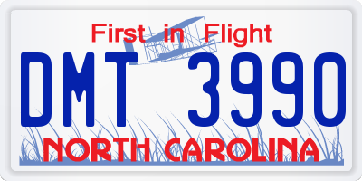 NC license plate DMT3990